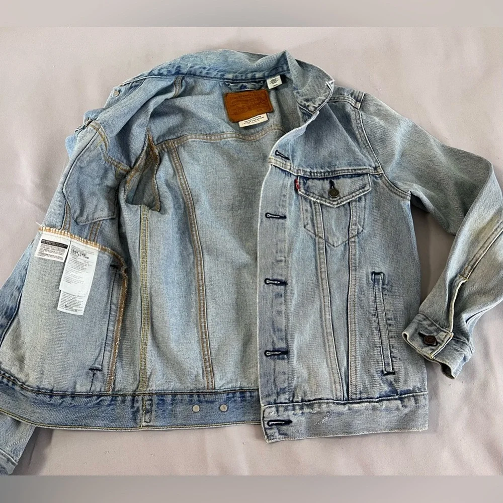 Levis Jacket Mens Sz Small Blue Vintage Premium Jean‎ Denim Trucker Cotton